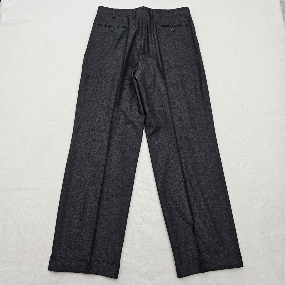 Brioni Trousers Mens (32) 30x29 Grey Wool Silk Pleated Cuffed Cannes Formal Ivy - Picture 3 of 10